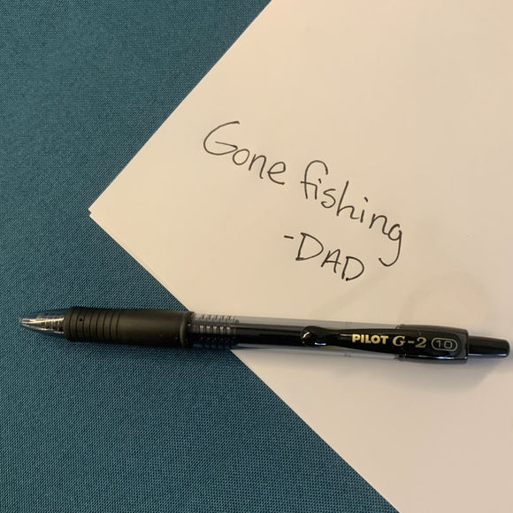 Pilot G-2 Retractable Gel Pen shown on a piece of white paper with the words 