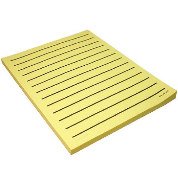 Yellow paper with black bold lines on white background